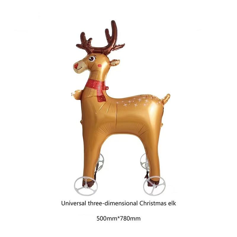 4D Cartoon Foil Balloons Elephant Stand Walking Balloon With Wheel For Kids Birthday Party Decoration Baby Shower