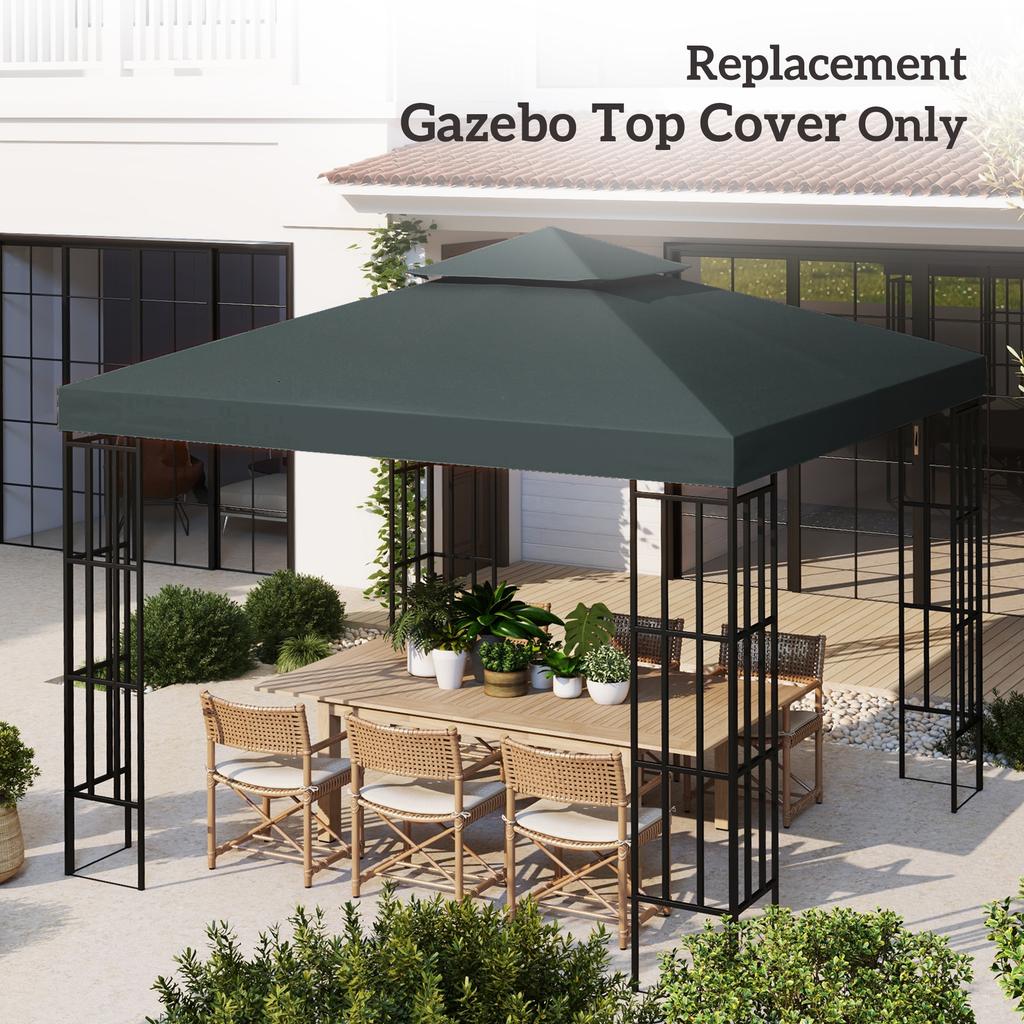 Gazebo Roof Replacement, for 3 X 3(m) Frames - Grey