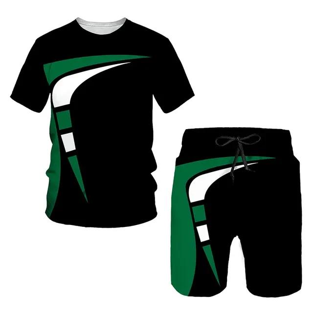 Sommer Männer Trend Trainingsanzüge Mode Harajuku Oansatz Kurzarm Übergroßen T Freizeit Shorts 2 Stück Outfit Outdoor Sport Sets