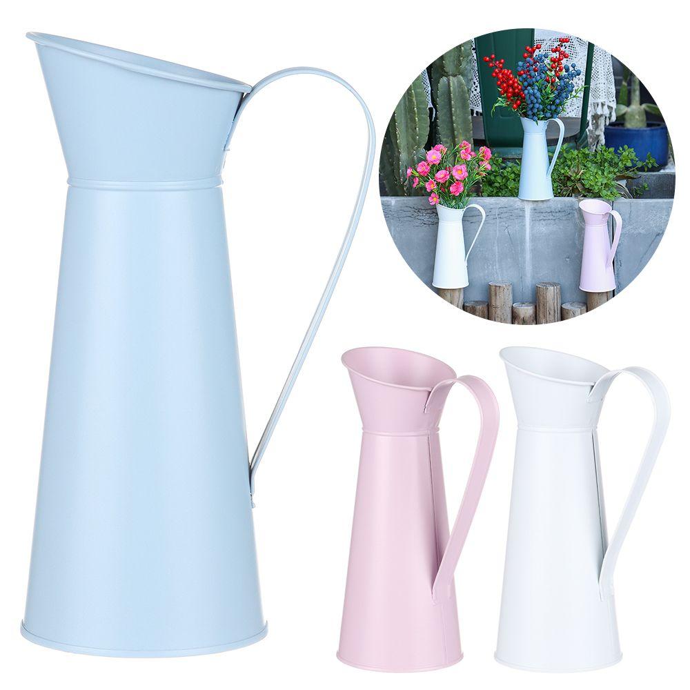 Vintage Jug Home Metal Vase Flower Vase Tin Pitcher Dried Flower Vase