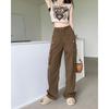 Straight Cargo Jeans Women Fall Casual Vintage High Waist Denim Pants Korean Design Baggy Trousers Wide Leg Trousers Y2k Style