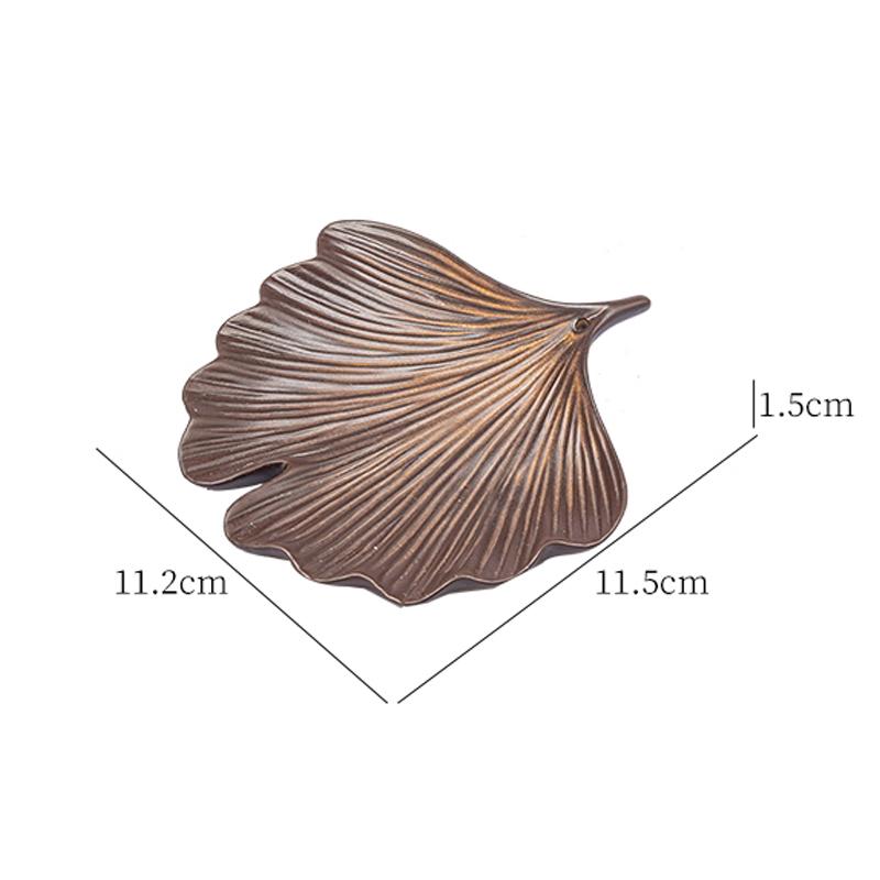 Ceramic Ginkgo Leaf Incense Insertion Tray, Creative Home Living Room Bedroom Decor, Indoor Sandalwood, Line Incense Burner, 1Pc