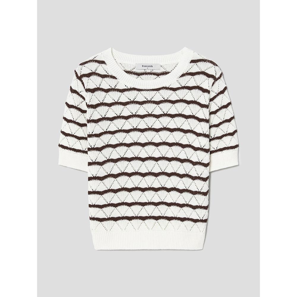 8seconds Striped Knit Pullover Ivory (354851Kq30)