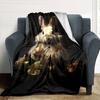 1pc Rabbit Name blanket Lightweight Flannel Throw for Sofa Bed Travel Camping Livingroom Office Couch Chair