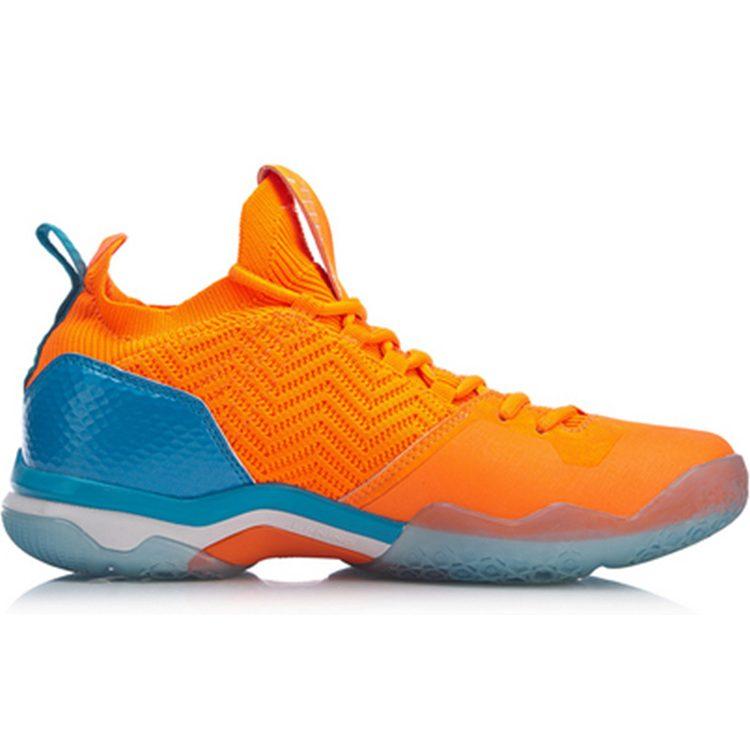 Li Ning 2 Rutschfest Leicht Nicht Rutschend Leicht Mittelhoch Badminton Schuhe Unisex Neon Glow Orange AYZP001-1