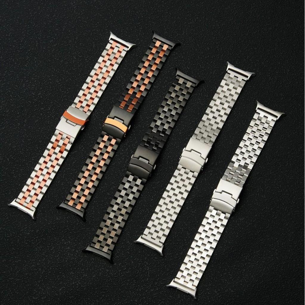 Stainless Steel Tank Band for Samsung Watch 5/7/8 Gen - Men's Link Style