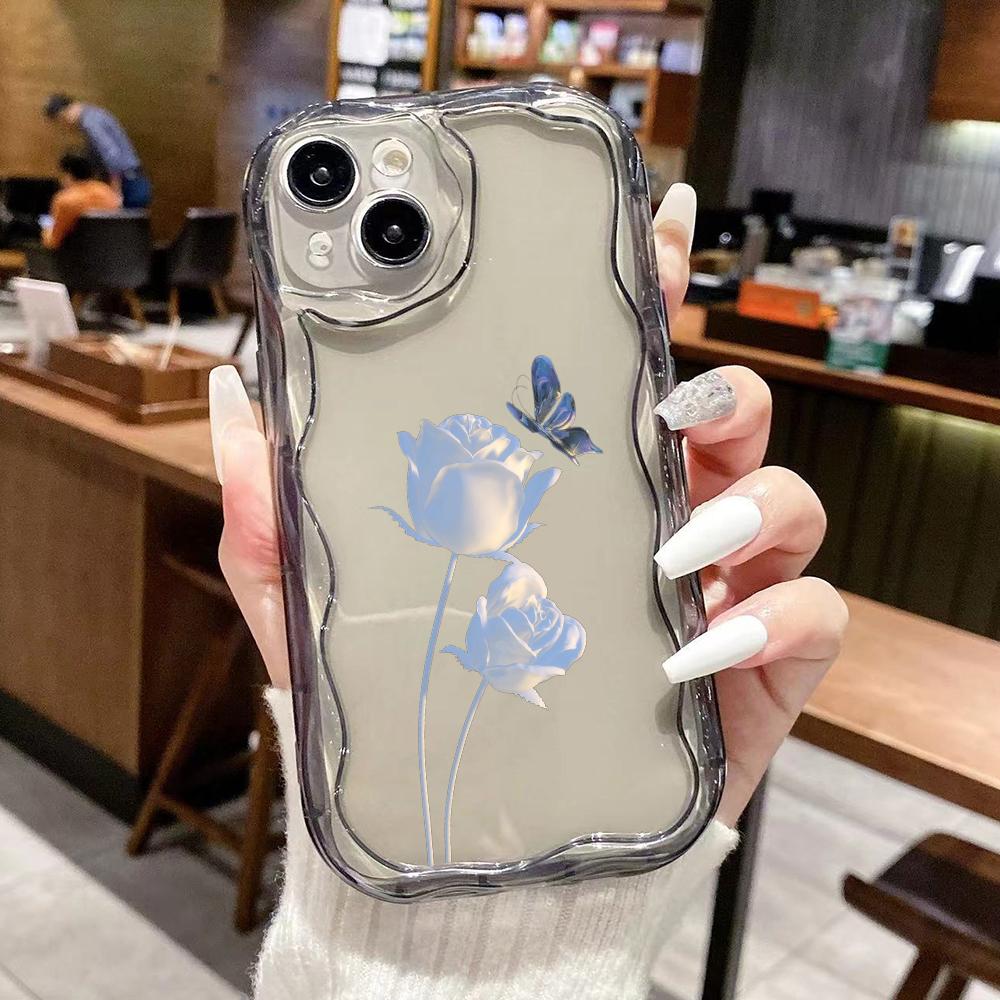 LZ16 Flower Clear Soft Wave Phone Cases for iPhone 15 13 Pro Max 12 Mini 14 8 Plus XS Max XR 6 Protection Back Cover