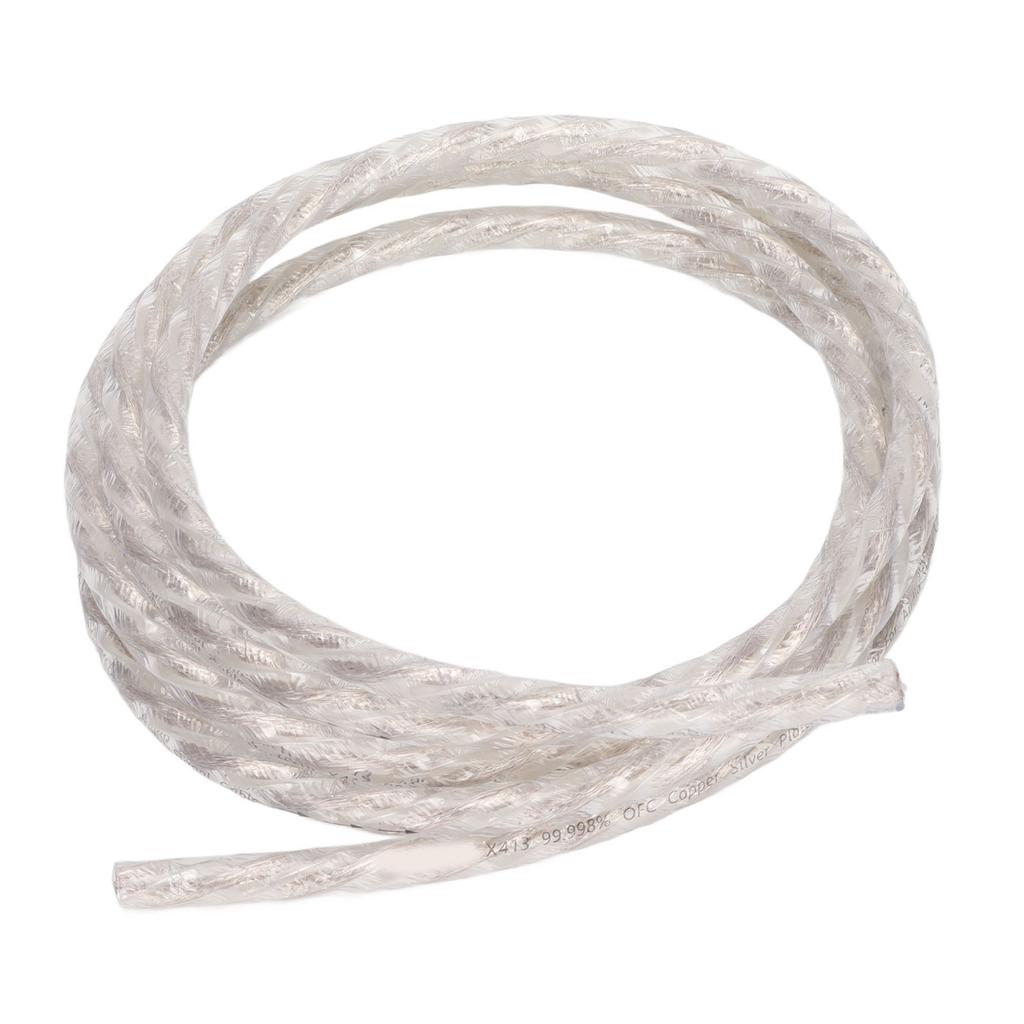 Speaker Signal Cable OFC Silver Plated High Fidelity Low Loss Stereo Wire for Amplifier CD 6.5ft