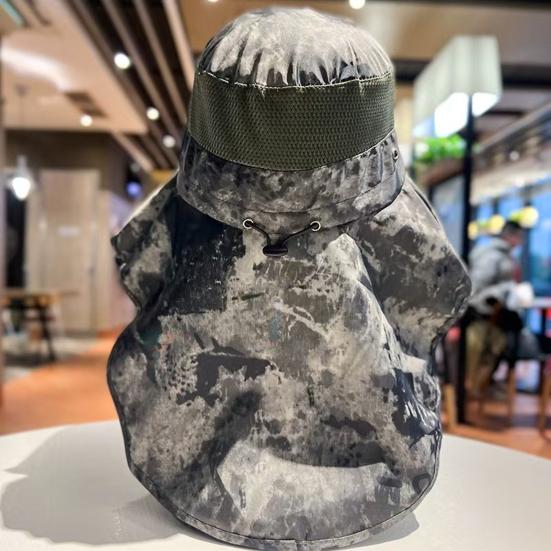 Venkovní klobouk s odnímatelným moskytiérovým šálovým designem, široký okraj, UV ochrana, horolezecký klobouk, voděodolná tkanina, skládací klobouk