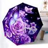 Purple Butterfly Umbrella Automatic Open/close, Sturdy Iron Frame & 8-Rib Structure, Umbrella for Women & Men, Christmas Gifts