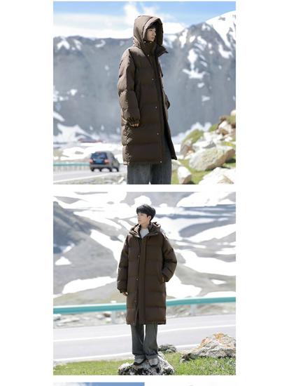 Men's Mid-Length Cotton Padded Jacket - Thickened Winter Coat for 2025 Season