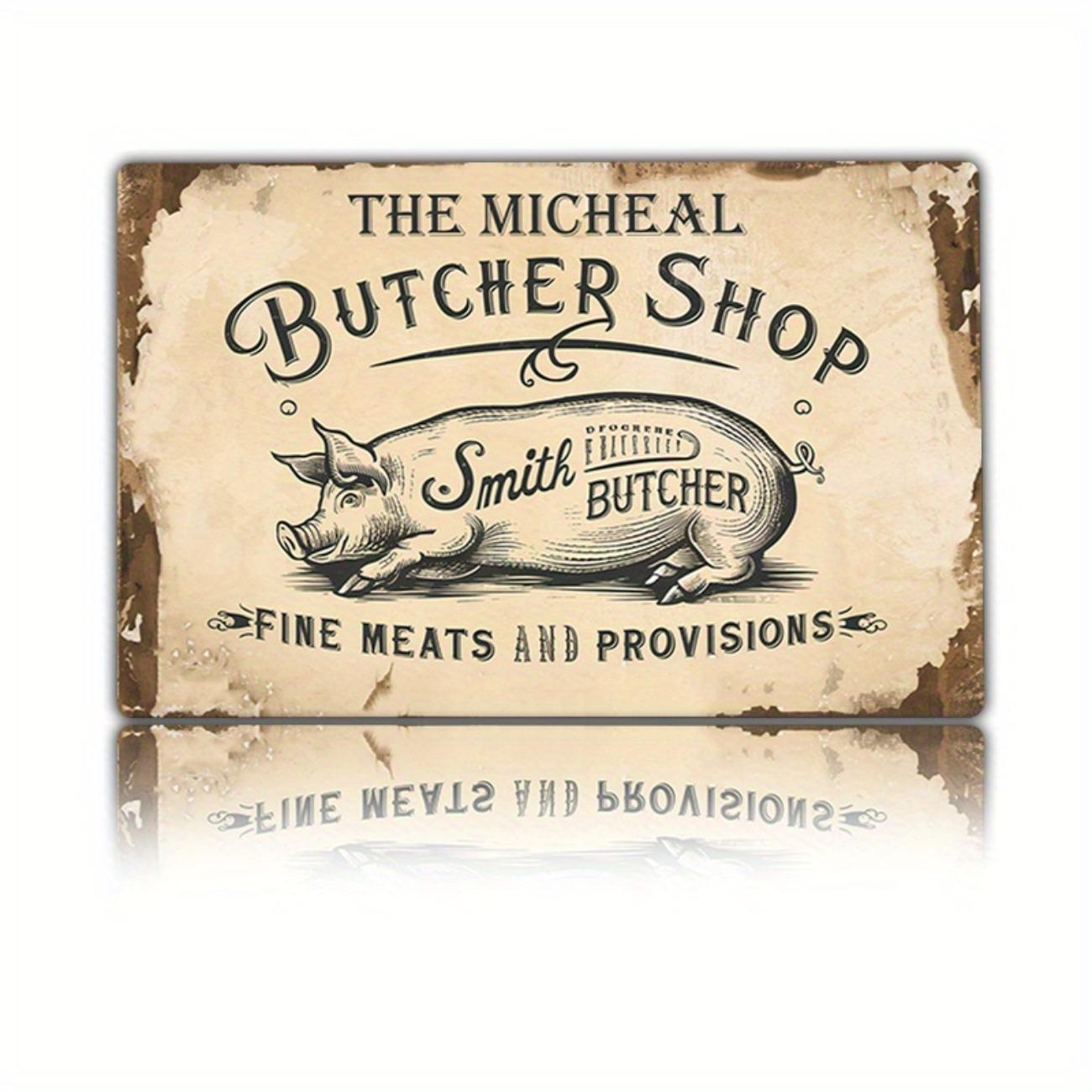 

Custom Metal Tin Sign Vintage Butcher Shop Decor for Home Bar Garage Art білий