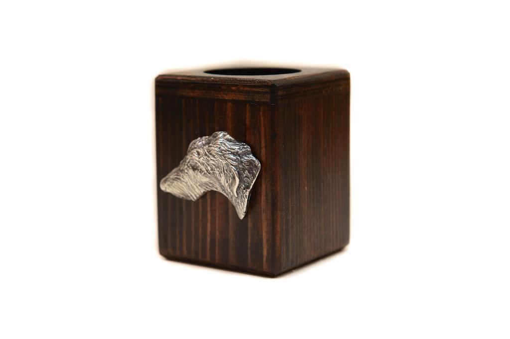 Deerhound, Scottish Deerhound - wooden candle holder with a dog, a unique souvenir after losing a dog, a handicraft from the Art-Dog brand