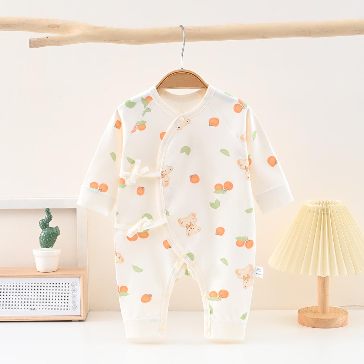 Baby Jumpsuit: Seasons Collection - Butterfly Cartoon, Long Sleeve, Pure Cotton, Tagless Comfort 52cm
