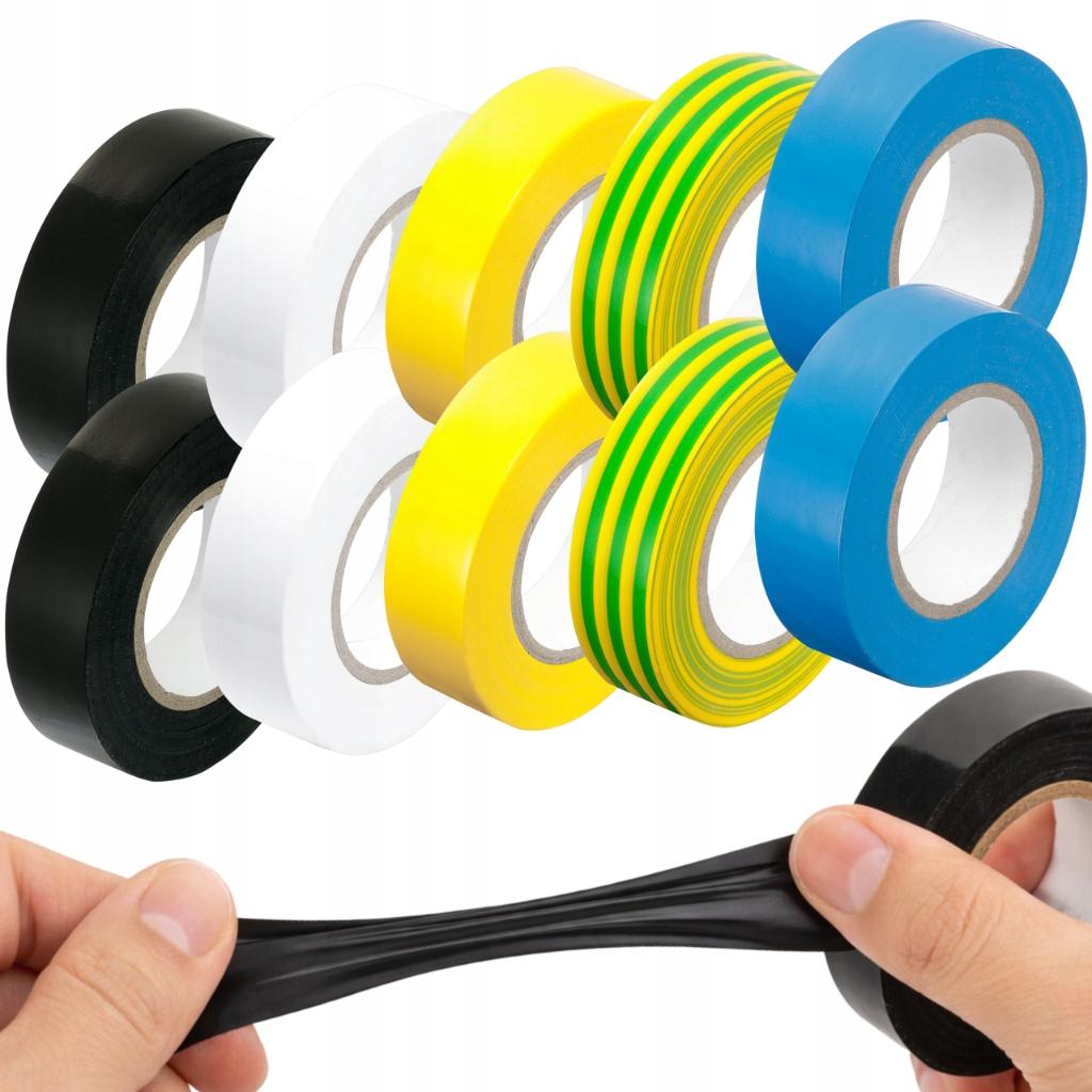 Set of 20m 19mm insulating tapes (pack of 10) five colors VORSTAHL