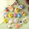 European and American sweet and cool style DIY dopamine ceramic pendant stainless steel plated 18K gold creative jewelry collection