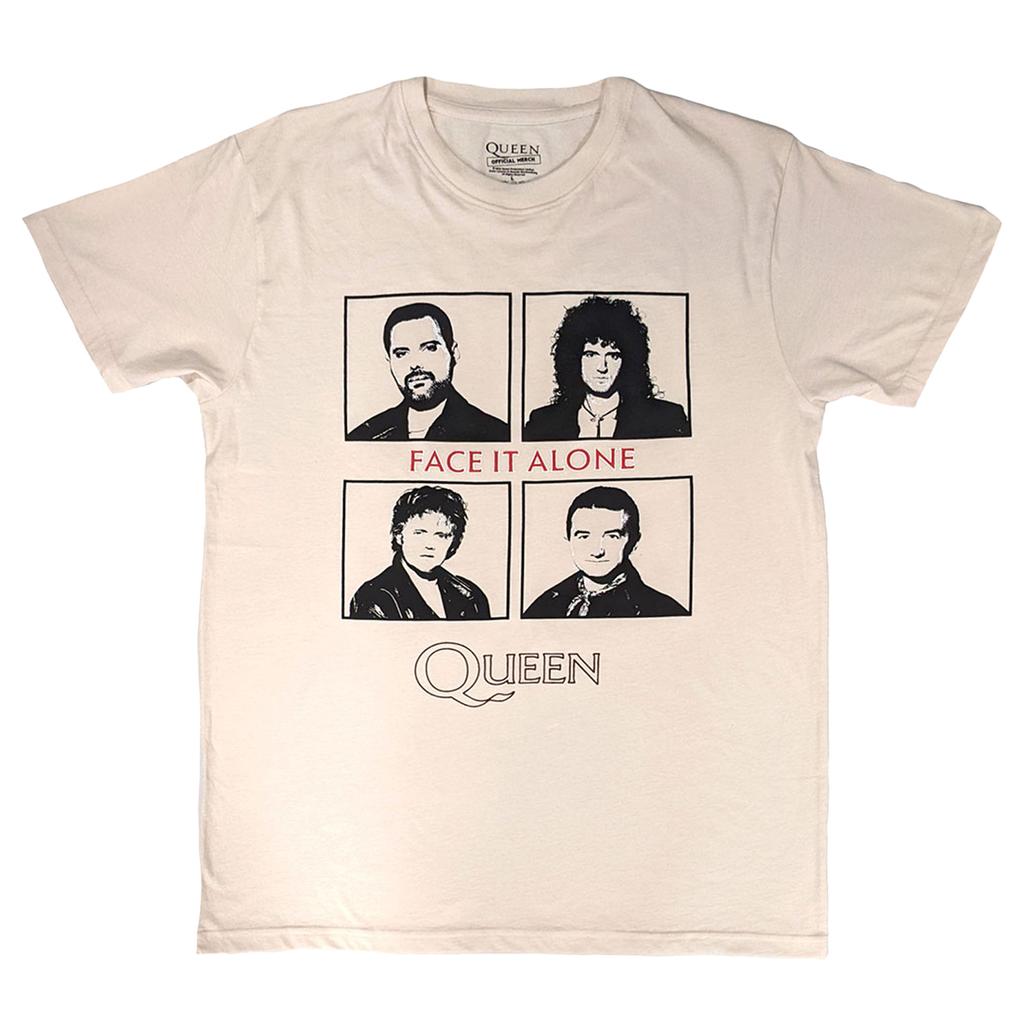 Queen Unisex Adult Face It Alone Squares T-Shirt