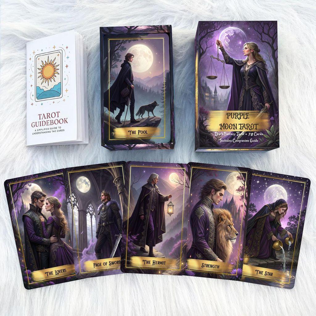 Mazzo di Carte dei Tarocchi Luna Viola Con Luna Viola Magica Per Intrattenimento e Sviluppo delle Abilità