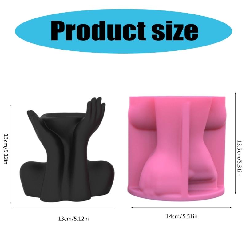 Art Human Body Sculpture Silicone Molds Vase Resin Moulds for Epoxy Resin, Silicone Flowerpots Molds for Home Decoration