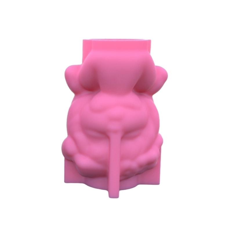 Geometric Bowknot Flower Girl Gypsum Silicone Mold Storage Box Mold for Making Succulent Plant  Flower  Pen Holder