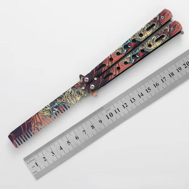 Unsharpened Folding Butterfly Practice Comb for Outdoor Camping