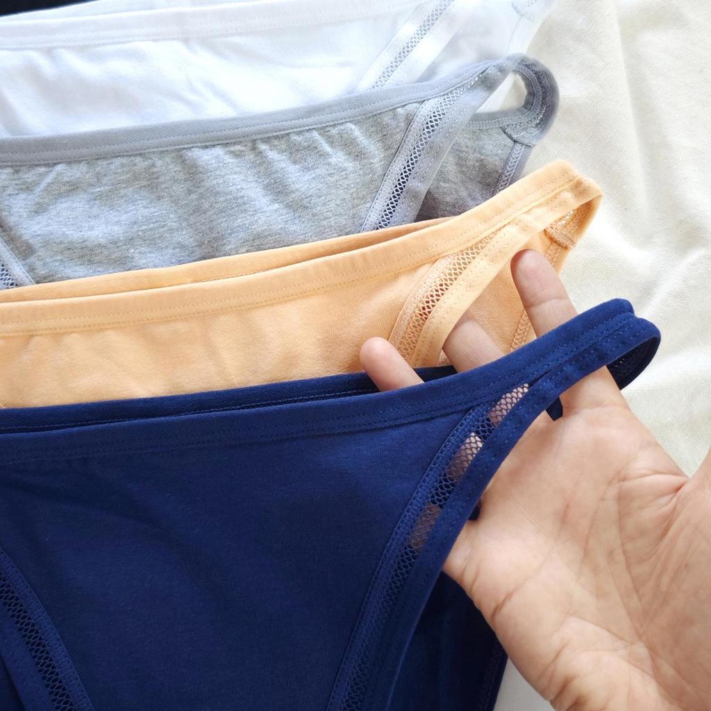 Women's Low-Waist Breathable Cotton Triangle Underwear - Summer Half-Hip Style