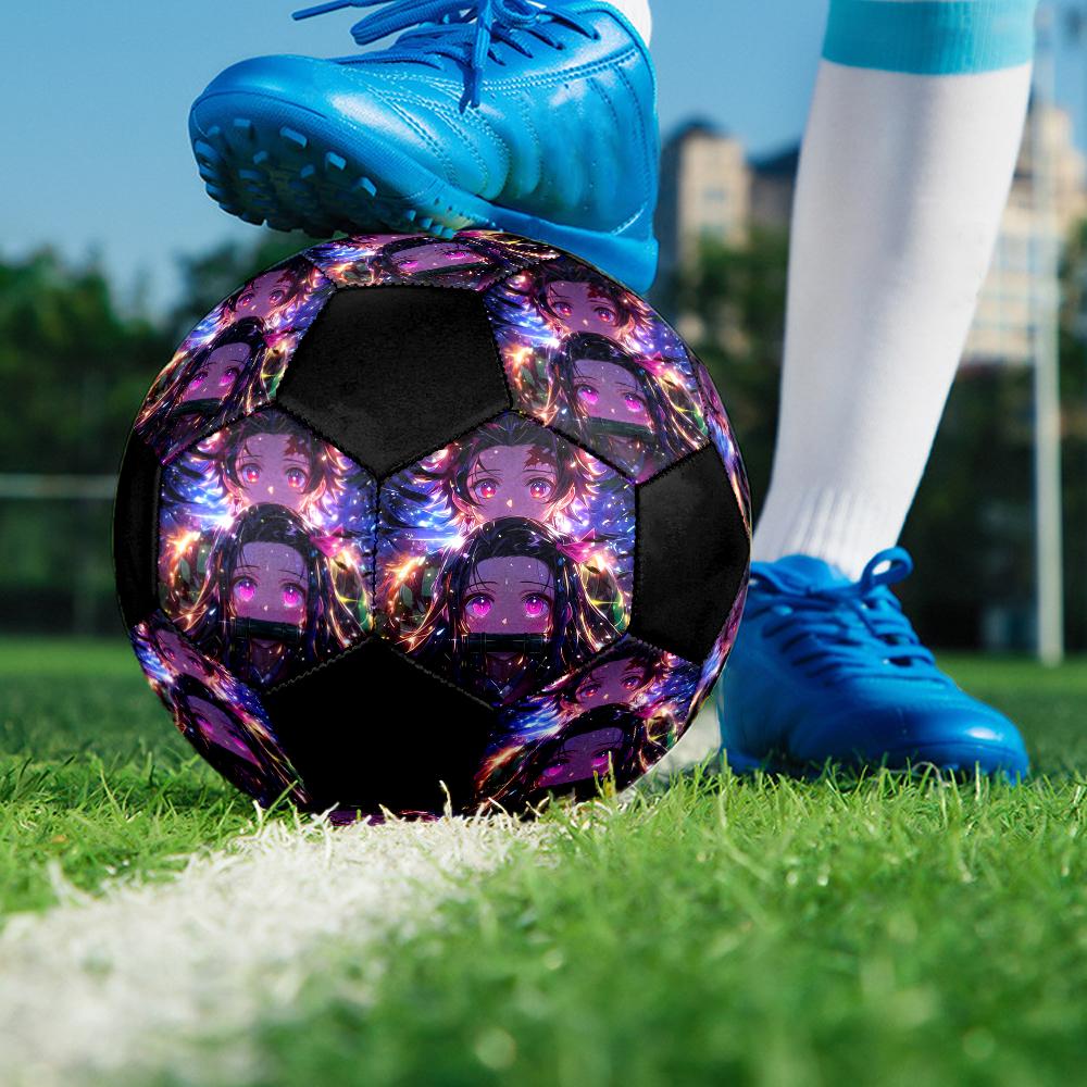 Soccer Ball Colorful Machine Stitched PVC Size 5 Team Training Competition Ready Durable High-Bounce Cool Sports Gift