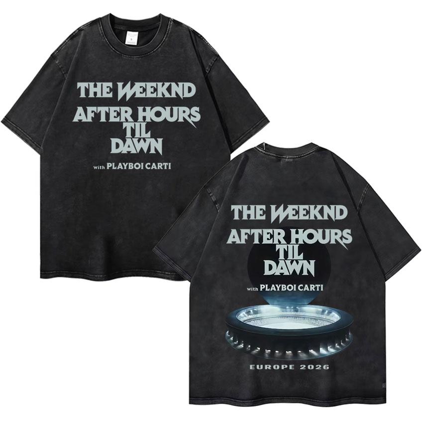 Camiseta Clásica Oversize Lavada Vintage XO de The Weeknd para Hombre y Mujer Camisetas de Manga Corta de Alta Calidad Camisetas Acogedoras para Adolescentes