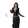 The new autumn French black long-sleeved dress women's clothing is popular this year, and the long dress is a suit.