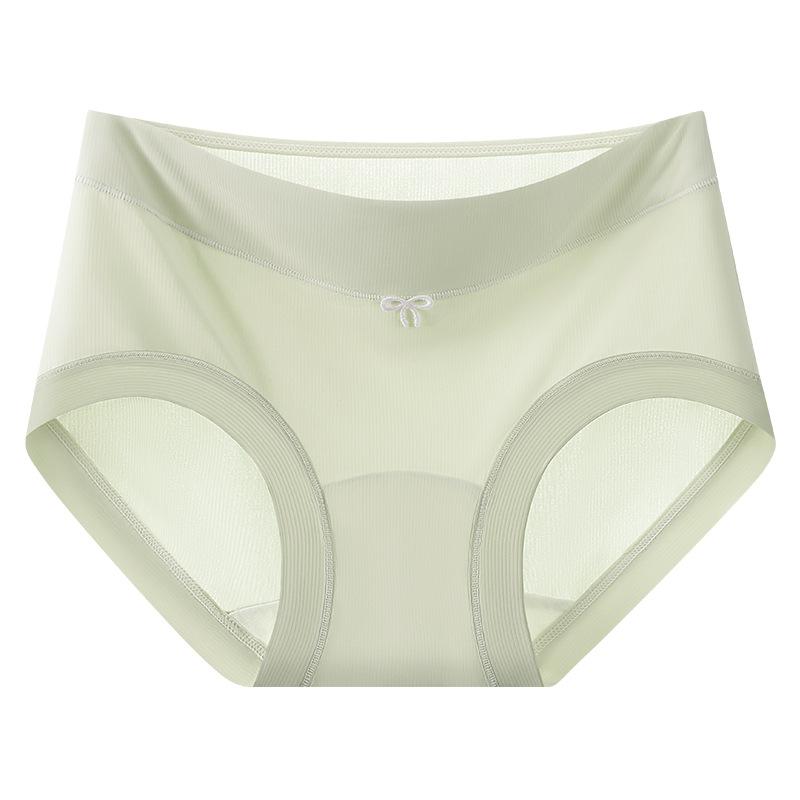 Women's Spring and Summer Threaded Ice Silk Seamless Extended 10A Antibacterial Crotch Briefs