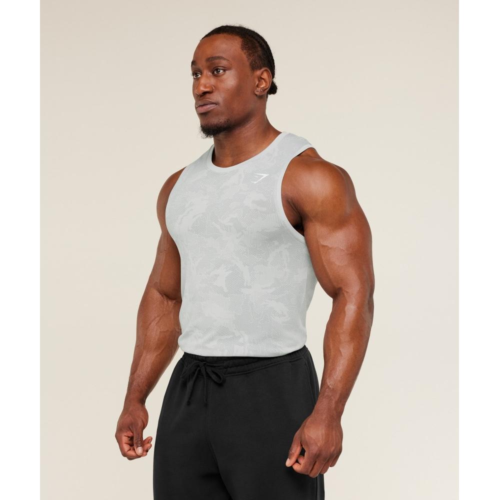 Gymshark Geo Seamless Tank Light Grey Smokey Grey A6a3k Gb8v