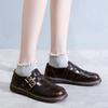Modne damskie płaskie casualowe mokasyny, damskie płaskie modne vintage brytyjskie skórzane oksfordy, modne skórzane wsuwane buty projektanta