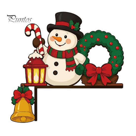 Christmas Party Supplies for House Wooden Door Topper Stickers, Seasonal Frame Decoration, L-shaped Corner Sign Holiday Home Wall Decor Items