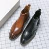 Fashion New Brown Chelsea Boots for Men Ankle Business Square Toe Slip-On Mens Boots  Size 38-45