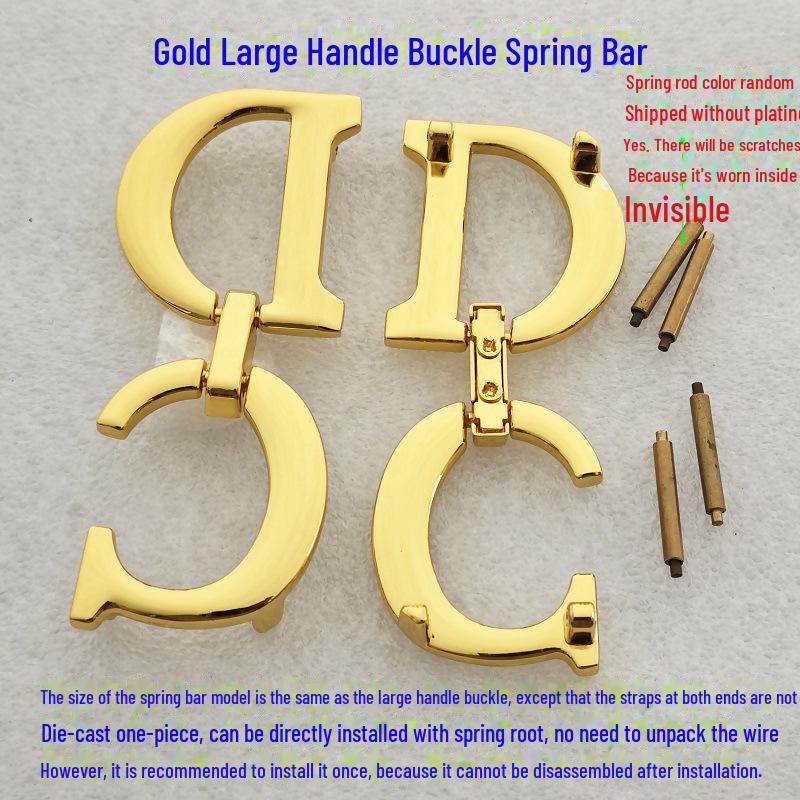 D-Shaped Pendant Buckle Spring Rod Handle Set for Saddle Bags