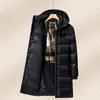 25 Styles Winter Duck Down Windproof Long Black Coat with Detachable Hood for Couples