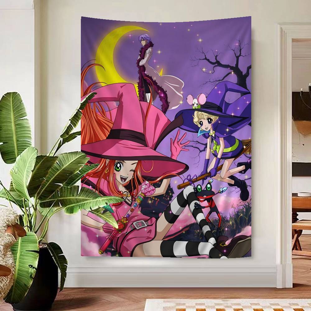 Anime Sugar Sugar Rune Colorful Tapestry Art Printing Japanese Wall Tapestry Anime Wall Hanging Home Decor