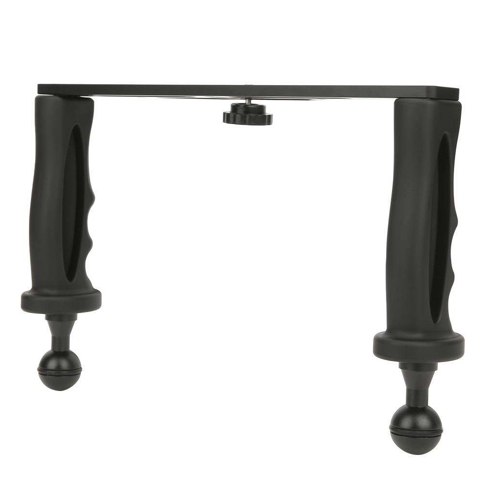 Suport pentru lanterna de scufundări cu mâner dublu din aliaj de aluminiu, suport pentru cameră sport subacvatică