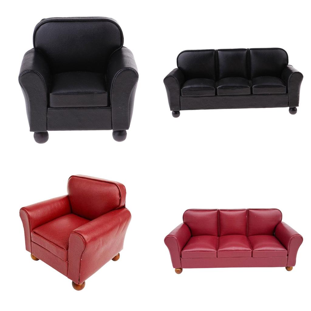 Miniature Sofa Model Figurine For 1/12 Scale Dollhouse Furniture Great For Bedroom and Living Room Scene Decoration