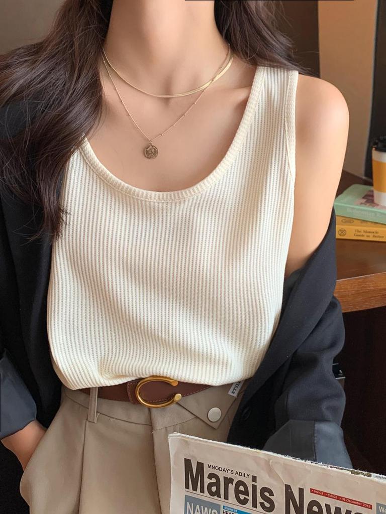 2025 Women's Square Neck Sleeveless Tank Top - Summer Loose Fit