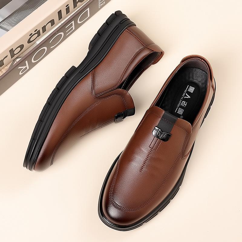 Wear-resistant leather shoes soft-soled cowhide genuine leather men's breathable one-pedal soft leather casual men's shoes