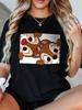 ChipDale Unisexs and Womens Tshirt Black Cartoon Print Short Sleeve Round Neck Suitable for Spring and Summer
