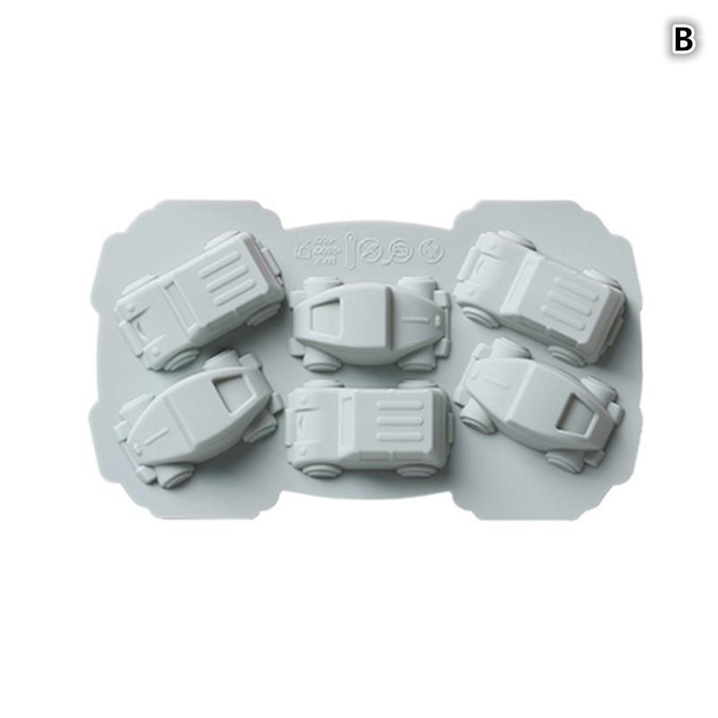 4/6/8 Kavitäten Auto Zug Silikonform Fahrzeuge Buntstiftherstellung Zubehör Pudding Gelee Kuchen Schokoladenform Küchen Backwerkzeuge&
