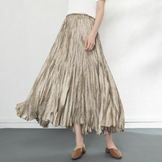 Women's Summer 2025 French Pleat Halter Neck Long Dress - Waist-Slimming High-End Vacation Style