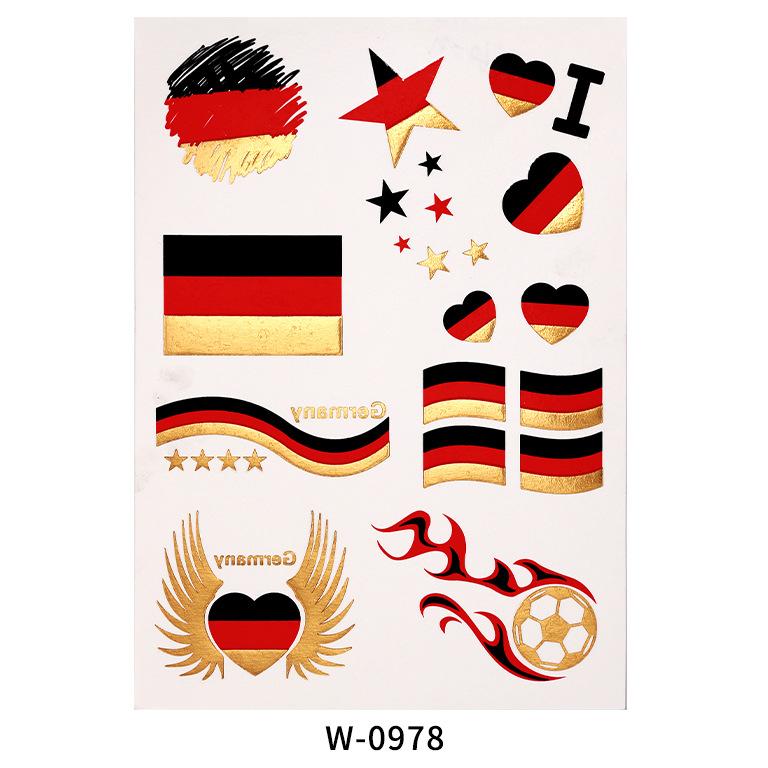 Tattoo Sticker Waterproof Bronzing Football World Cup Theme Event Holiday Tattoo