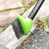 Sidewalk Joint Scrubbing Tool 3-in-1 Deck Brush, Floor Scrub Brush with Long Handle, Detachable Backyard Patio Maintenance Weed for
