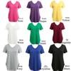 Summer Women's V-Neck Short Sleeve Loose T-Shirt with Rounded Hem, Plus Size Solid Color Cami Top