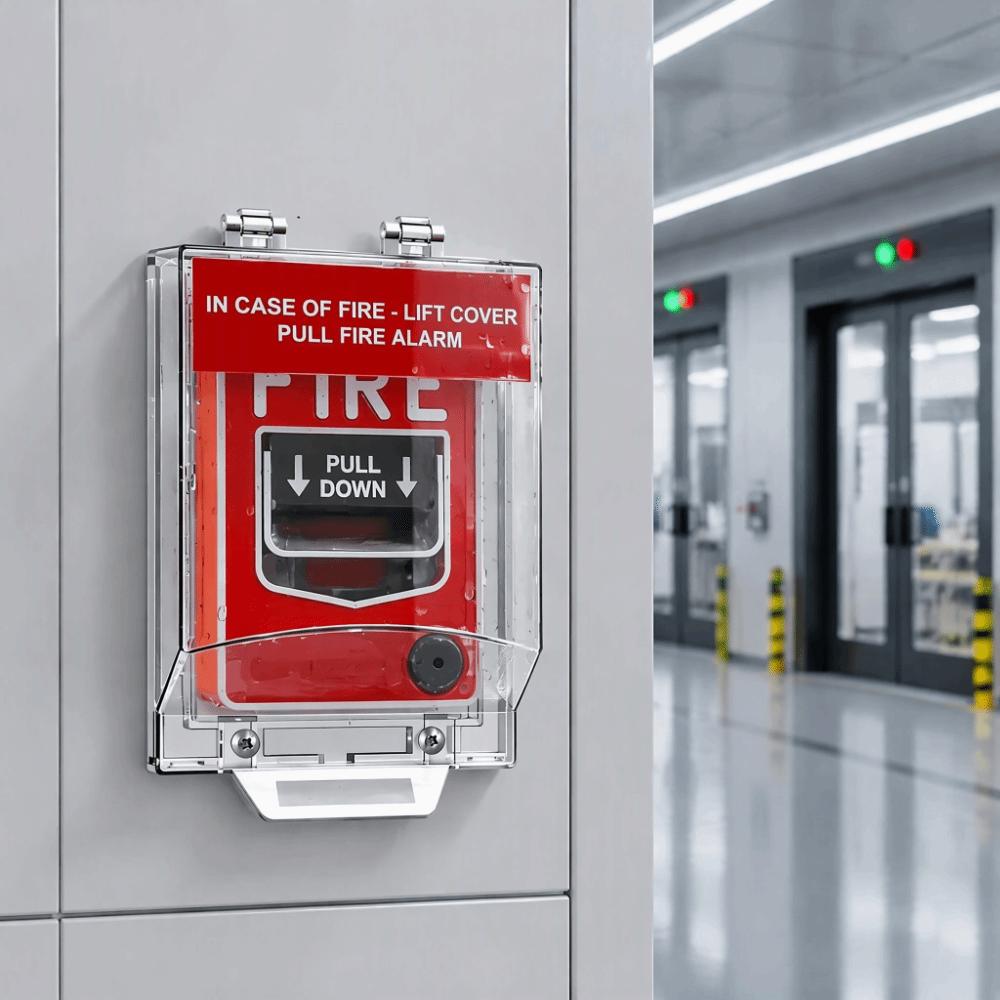 Wall Mounted Fire Safety Switch Guard Clear Housing Protective Cover Fire protection cover Schools