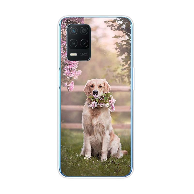 Cute Golden Retriever For Realme 8 8i V3 V5 GT Neo Flash Edition Explorer Master Neo2 Narzo 30 50i 50A C21Y Phone Case