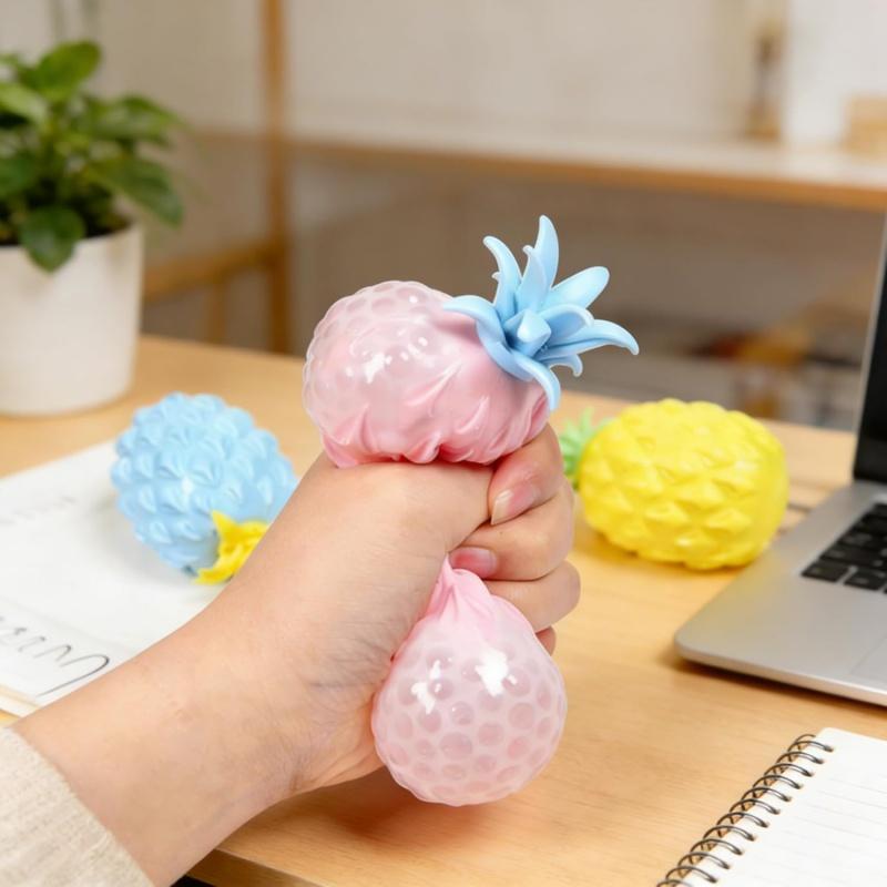 Pineapple Stress Ball Fidget Toys Ball for Pressure Release Party Gifts Stress Relief for Kids & Adult Tricky Funny Squeeze Toy